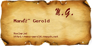 Manó Gerold névjegykártya
